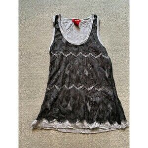 First Kiss Sleeveless Top Womens Medium M Black